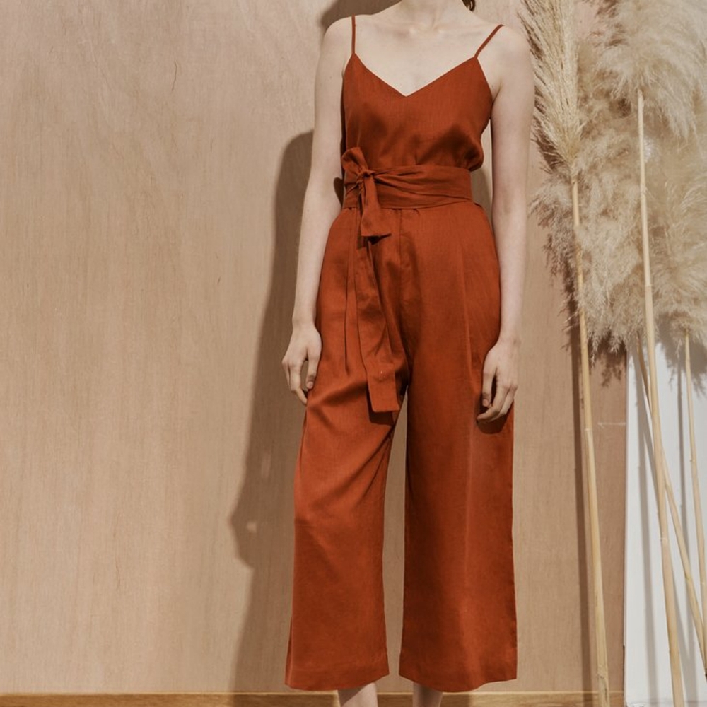 ETHICAL NWT Milk & Thistle Woodchip Jumpsuit Paprika